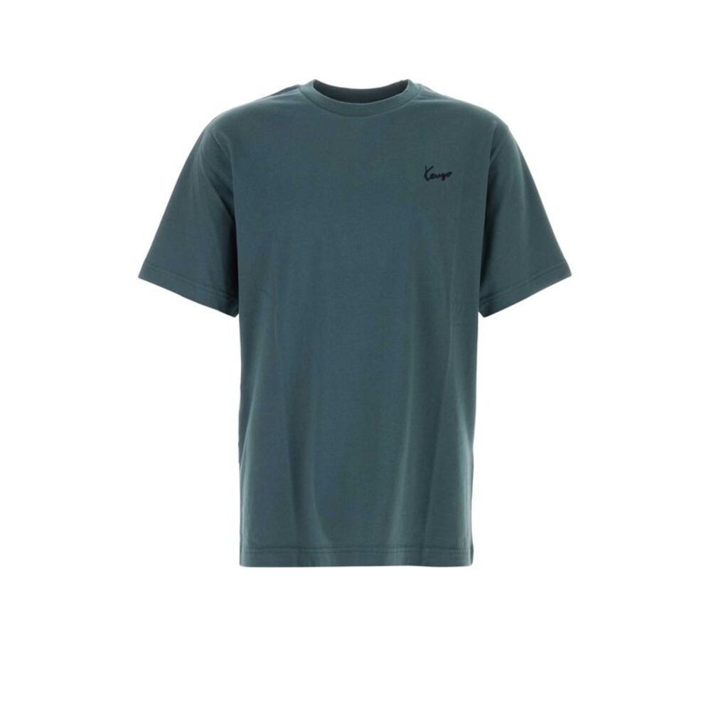 Kenzo Men Air Force Blue Cotton T-Shirt